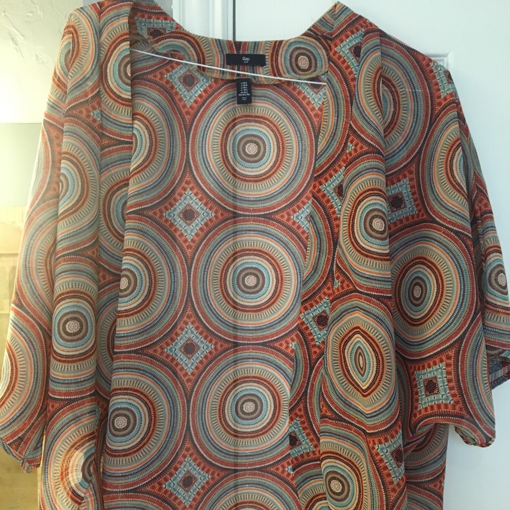 Multicolor gap kimono